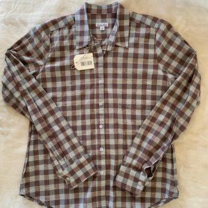 NWT Women's STEVEN ALAN Reverse Seam Plaid Button Up Shirt SIZE: SMALL